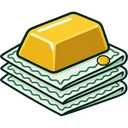 Backed mark: a gold bar on stock certificates